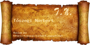 Tószegi Norbert névjegykártya