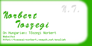 norbert toszegi business card